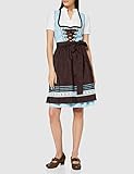 Türkises Fuchs Dirndl Midi mit brauner Schürze - 6