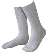 Trachtensocken weiß Zopfmuster